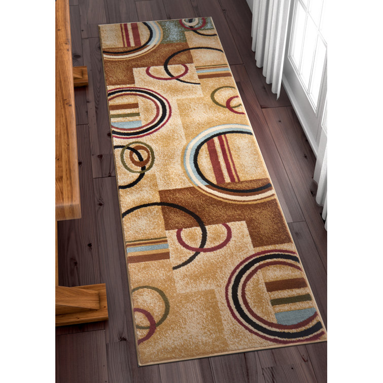 Well Woven Barclay Ivory/Natural Arcs and Shapes Modern Area Rug